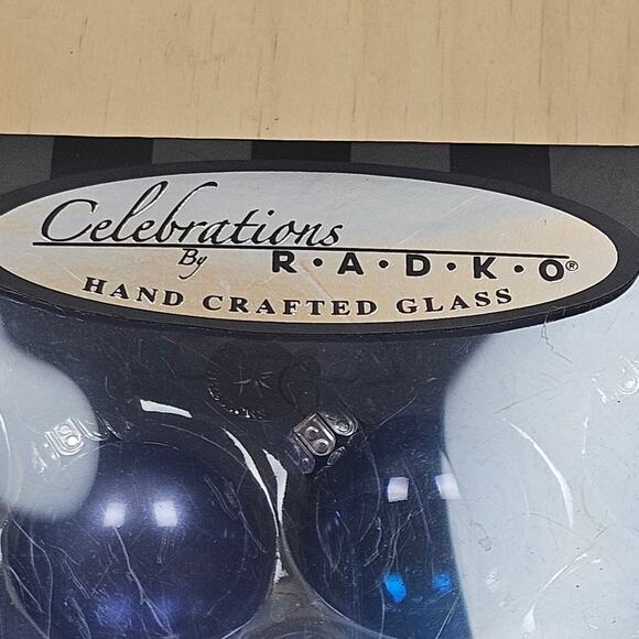 RARE Radko Hand Crafter Mini Glass Celebrations Chirstmas balls Tree Decoration - Picture 6 of 7